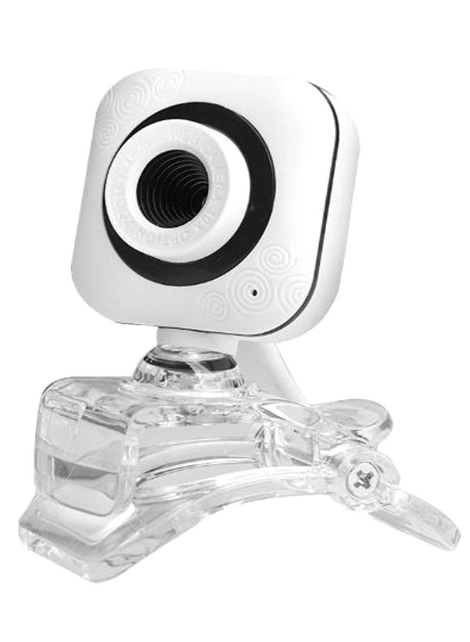 Generic - Portable HD Webcam 480P 0.3MP 30fps Camera with Clear Mount Clip Built-in Microphone Notebook Laptop PC Desktop Computer Web Video Camera USB Plug & Play for Online Conferences Meeting Video Call Live Streaming White - Image 1