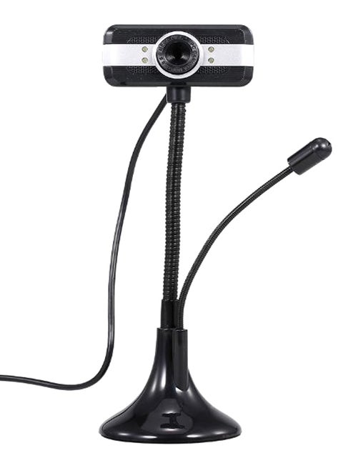 640 x 480P PC Webcam Full HD Web Cam USB Portable Laptop Desktop High-Definition Webcam 30fps Camera with Built-in Noise-reduction Microphone Plug & Play Flexible Hose Black