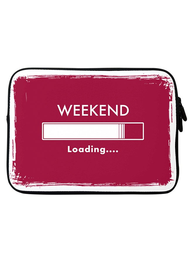 Stylizedd - Weekend Loading Printed Sleeve For Apple MacBook 15-Inch Red/White - Image 1