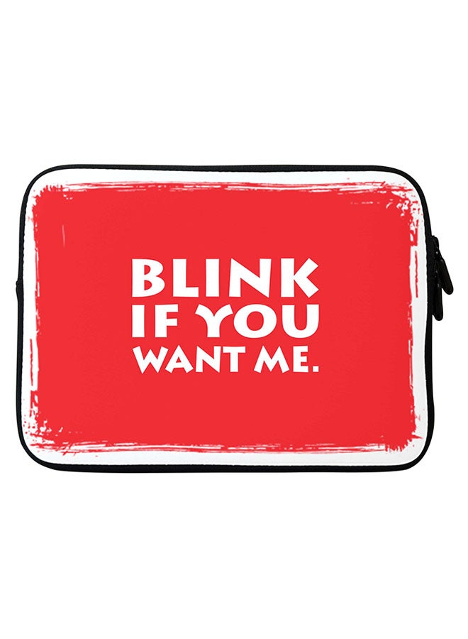 Stylizedd Blink If You Want Me Printed Sleeve For Apple MacBook 15-Inch Red/White