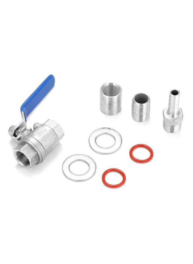 Compact Ball Valve Barb Silver/Blue - Image 2