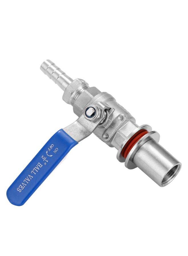 Compact Ball Valve Barb Silver/Blue - Image 3