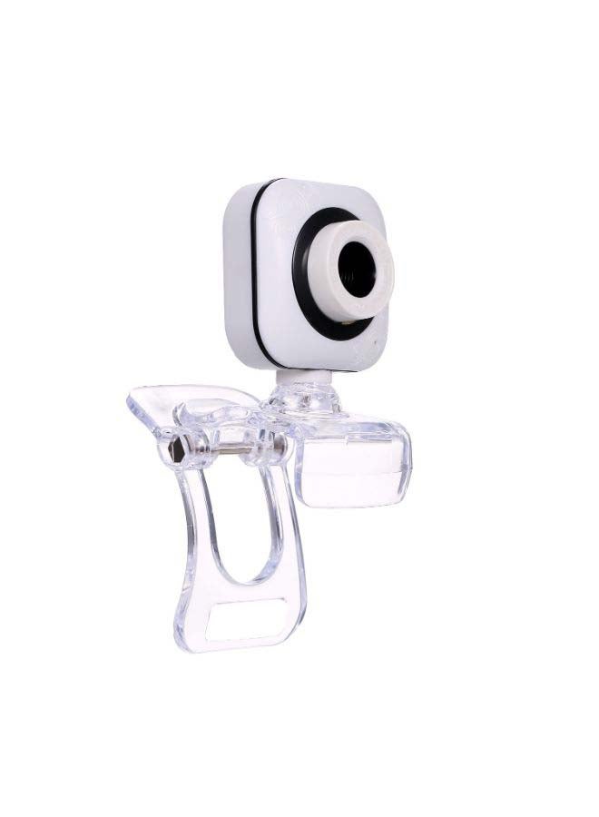 0.3 Megapixels High-definition Web Camera Clip-on USB Webcam for PC Laptop Computer Desktop White  - Image 2