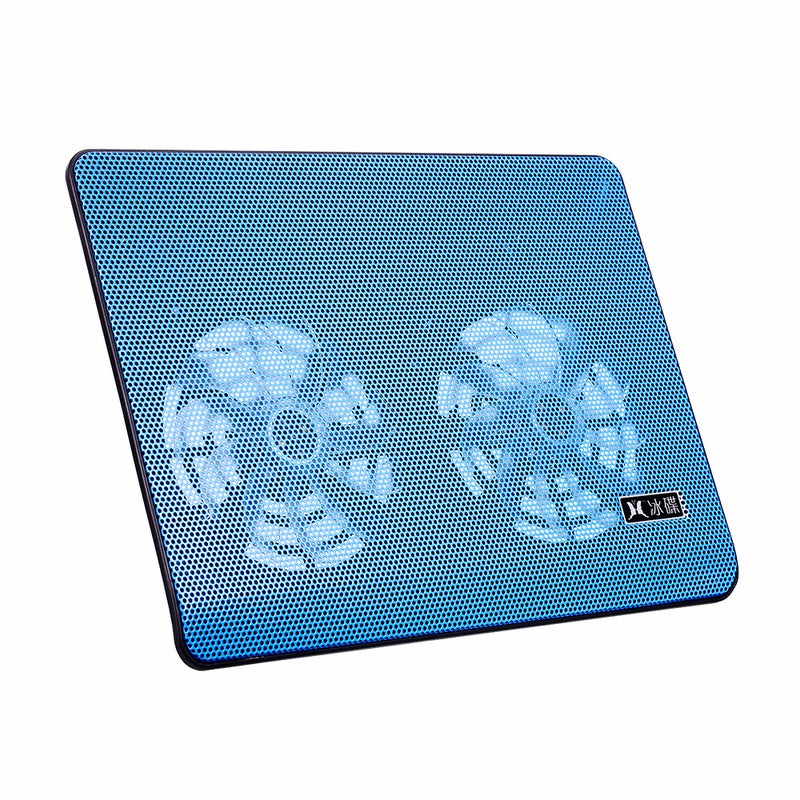 Generic High Performance Laptop Cooling Pad Double Fans Cooler With Two USB Ports 34 x 25 x 2.5cm Blue  - Image 2