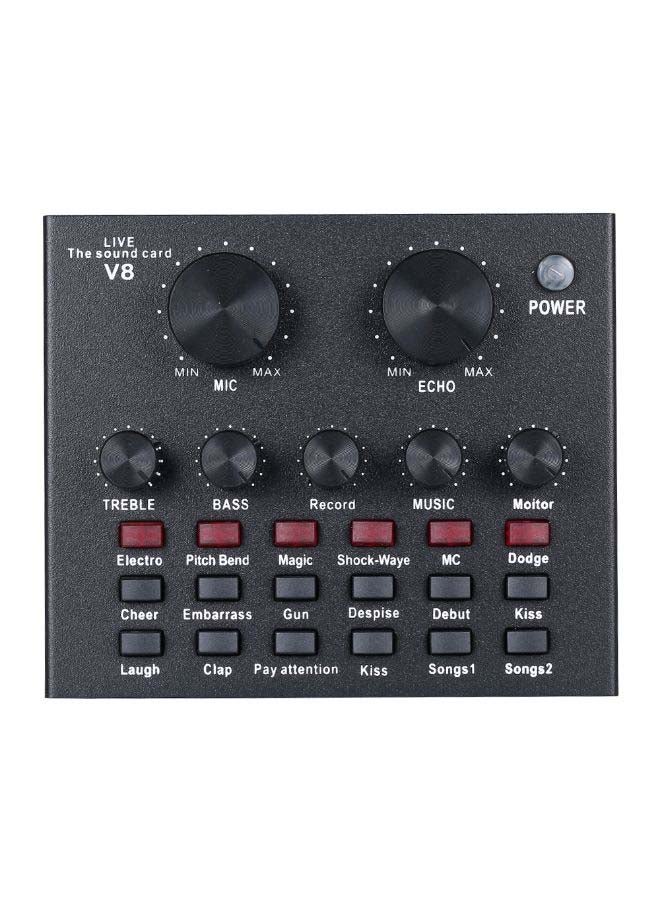 مجموعة ميكروفون مع بطاقة صوتية للبث المباشر أسود - Image 3