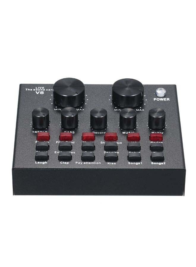 مجموعة ميكروفون مع بطاقة صوتية للبث المباشر أسود - Image 2