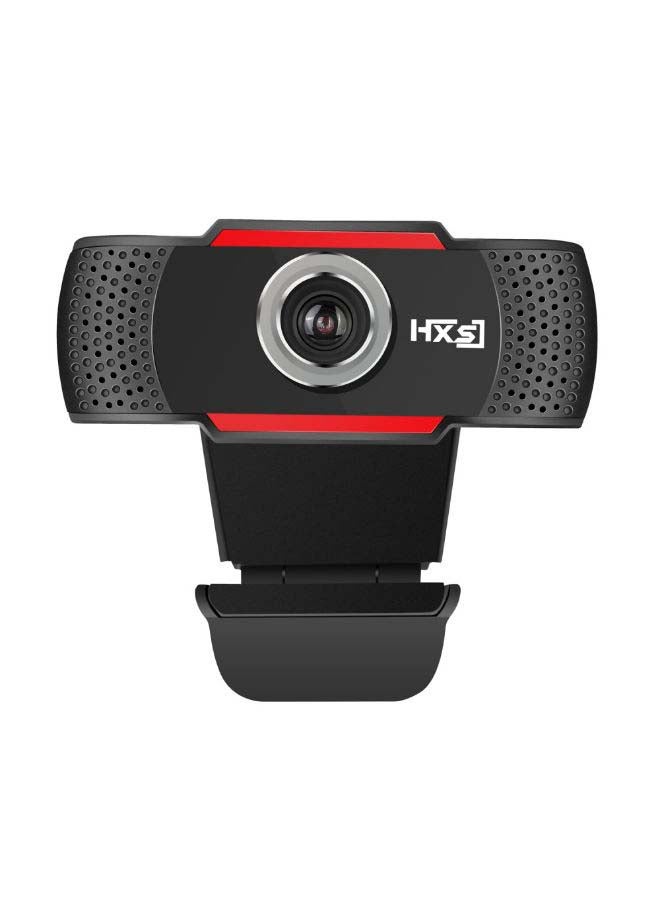 HXSJ 1080P HD Manual Focus Sound-Absorbing Webcam Black/Red - Image 2