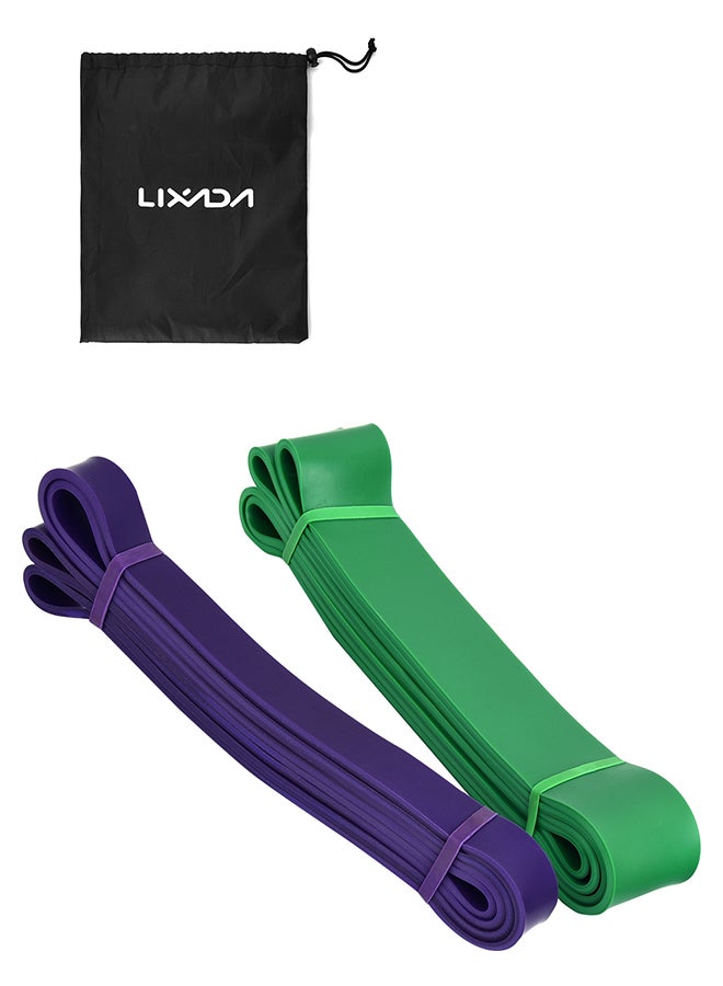 2-Piece Pull Up Resistance Loop Exercise Workout Band 30 x 5cm - Image 1