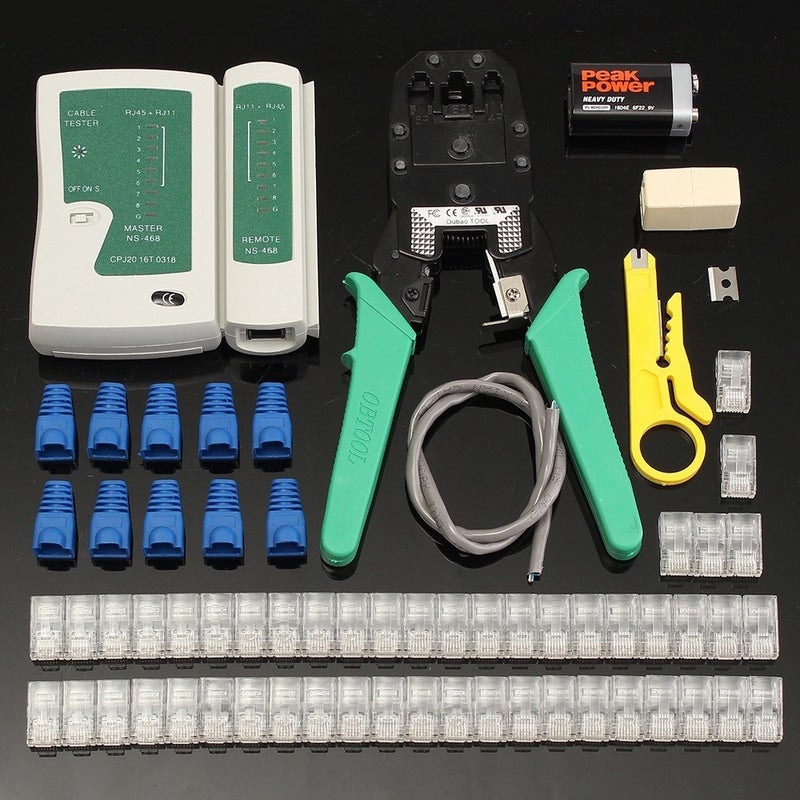 Generic Fine Quality Crimping Tool Wire Stripper RJ45 Cable Tester Ethernet LAN Kit Multicolor  - Image 1