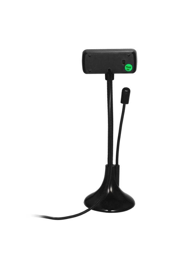 كاميرا ويب عالية الوضوح بمنفذ USB لأجهزة الحاسوب للتوصيل والتشغيل عبر جهاز الكمبيوتر وكاميرا الويب والفيديو والميكروفون مع حامل مرن قابل للدوران أسود - Image 3