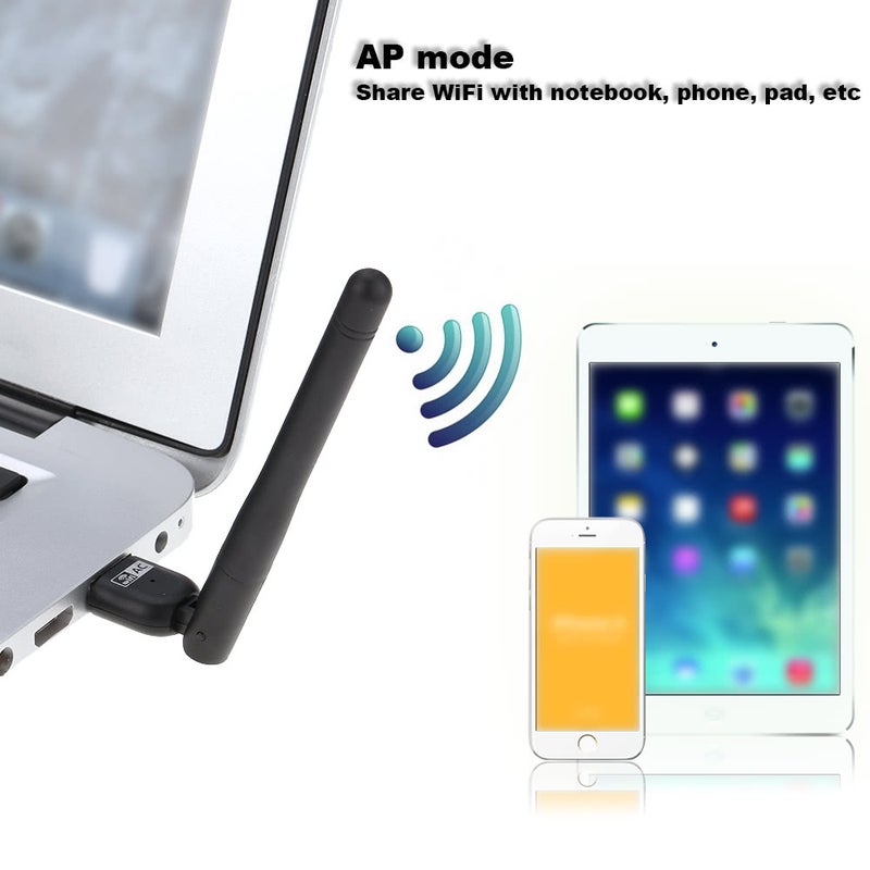 Generic 11AC USB 2.0 2.4G 5.8G Dual Band Wireless WiFi Adapter Receiver Black  - Image 4
