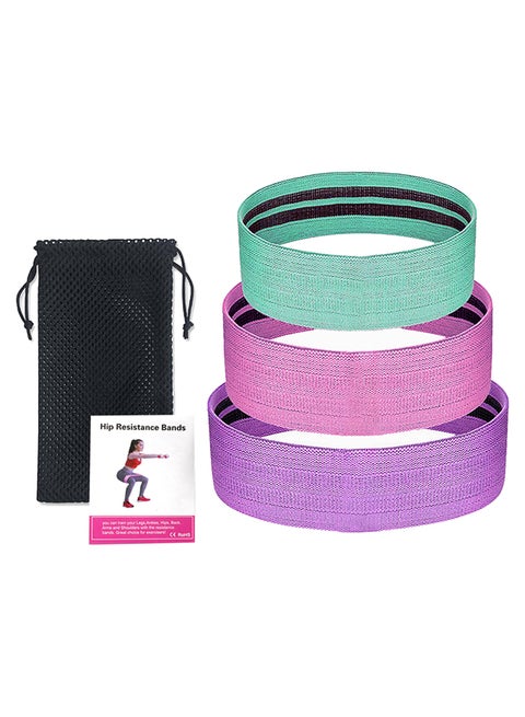 3-Piece Sports Exercise Resistance Loop Bands Set 24.5 x 3.5cm
