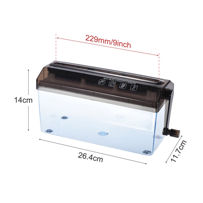 Generic - A4 9 Inch Manual Hand Paper Shredder Document File Handmade Straight Cutting Machine Tool Black - Image 1