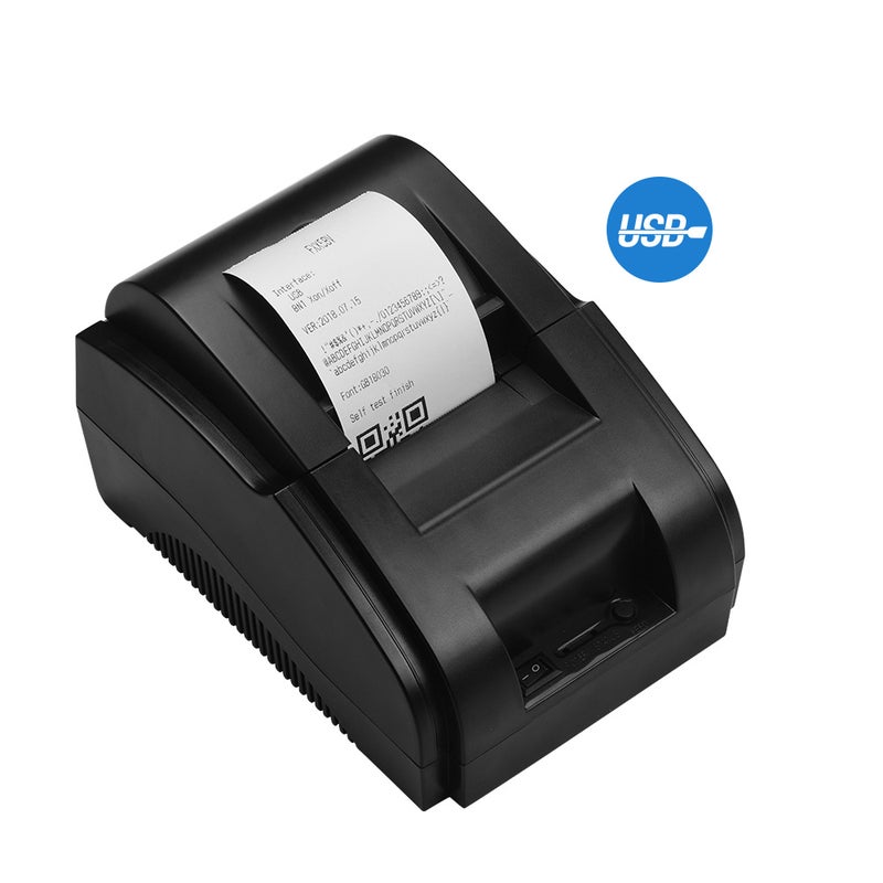 Desktop 58mm USB Direct Thermal Bill Receipt Printer 18.30 x 13.10 x 18.20cm Black - Image 4