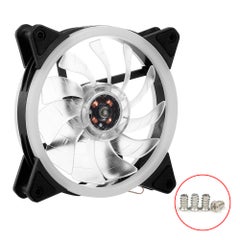 Generic Computer Radiator Cooling Fan Case Cooler With Non-adjustable RGB Light 12cm multicolour  - Image 5