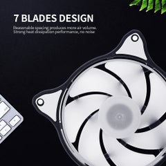 ماركة غير محددة مروحة تبريد صامتة لصندوق رادياتير الكمبيوتر مزودة بإضاءة متعددة الألوان RGB قابلة للتعديل 12سم متعدد الألوان  - Image 2