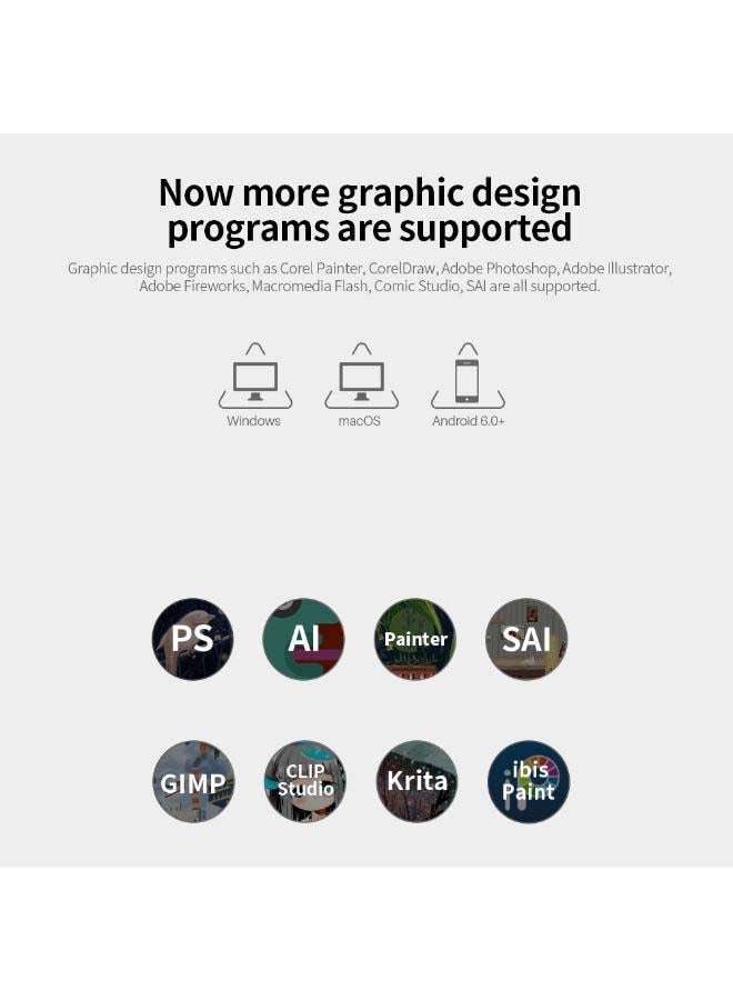 HUION H430P Graphics Drawing Tablet With 5080LPI Pen Black - Image 3