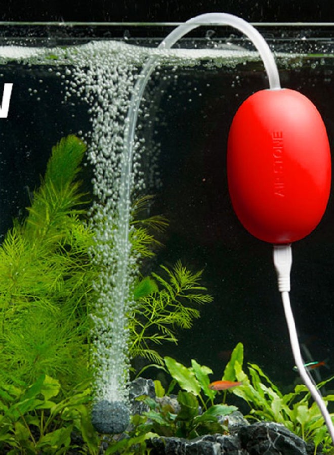 مضخة أكسجين صغيرة محمولة بمنفذ USB لحوض الأسماك أحمر 10x8x5سم - Image 1