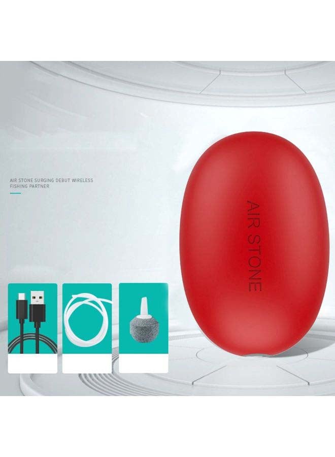 مضخة أكسجين صغيرة محمولة بمنفذ USB لحوض الأسماك أحمر 10x8x5سم - Image 2