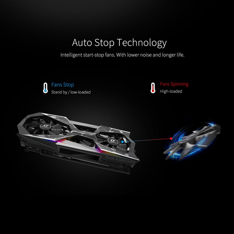 Colorful - iGame GeForce RTX 2080 Super Vulcan X OC GDDR6 8G GPU Graphic Card With One-key Overclock RGB LCD Black - Image 1