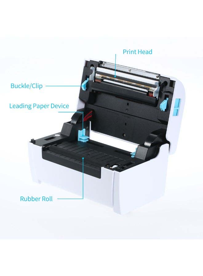 110mm Shipping Label Printer with Stand USB Cable High Speed Direct Thermal Printer 23 x 20cm white - Image 3