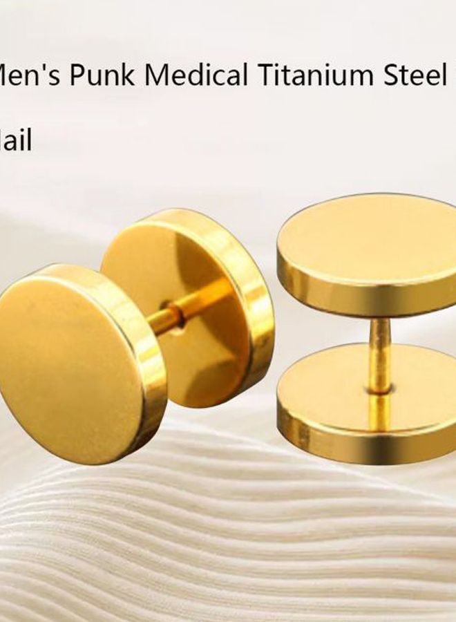 Ear Bone Nail Punk Round Dumbbells Earrings - Image 1