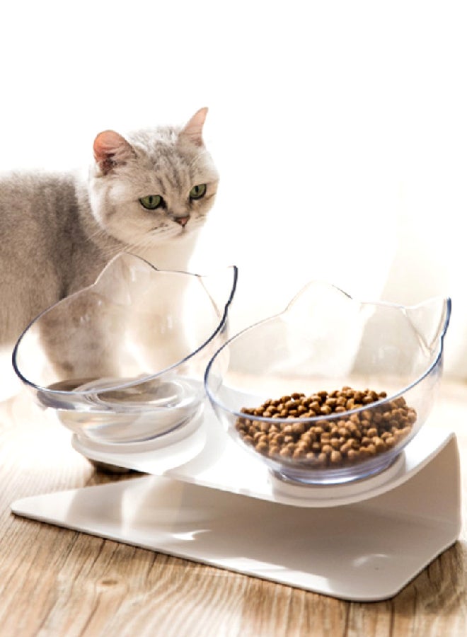 Anti-Vomiting Orthopedic Pet Bowl Clear 27.5x13.5x9cm - Image 1