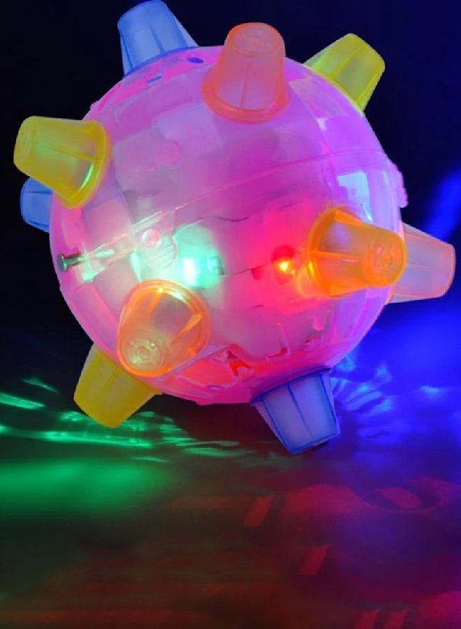 Dog Jump Action Ball Fun Pink/Yellow/Blue 13x13x13cm - Image 1