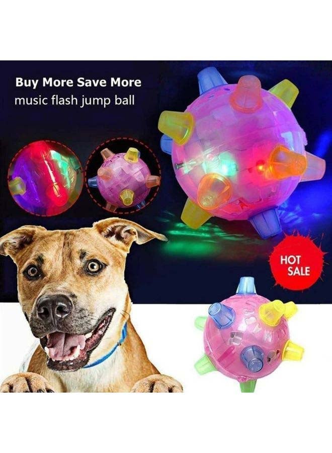 Dog Jump Action Ball Fun Pink/Yellow/Blue 13x13x13cm - Image 3