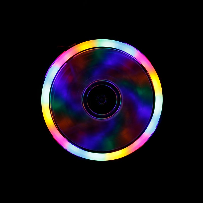 Generic - Computer Radiator 12cm Cooler Mute Cooling Fan With Non-adjustable RGB Lights multicolour - Image 1