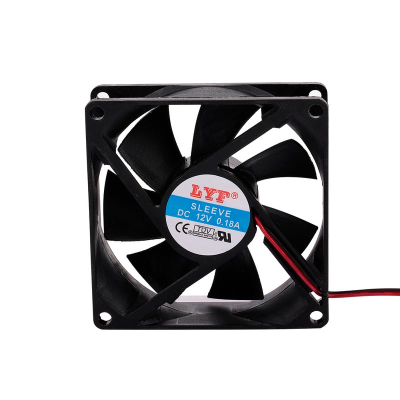 Generic Fast Heat Dissipation Low Noise 4 Pin Computer Case Cooling Fan 8cm Black  - Image 1