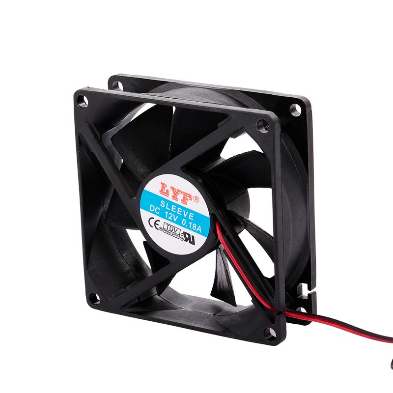 Generic Fast Heat Dissipation Low Noise 4 Pin Computer Case Cooling Fan 8cm Black  - Image 2