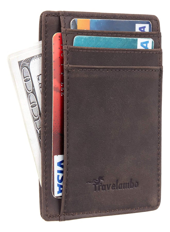 Travelambo Front Pocket Leather Wallet Brown  - Image 1