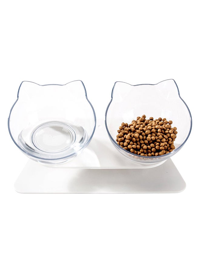 وعاء مزدوج للقطط شفاف 27.5x13.5x8سم - Image 1