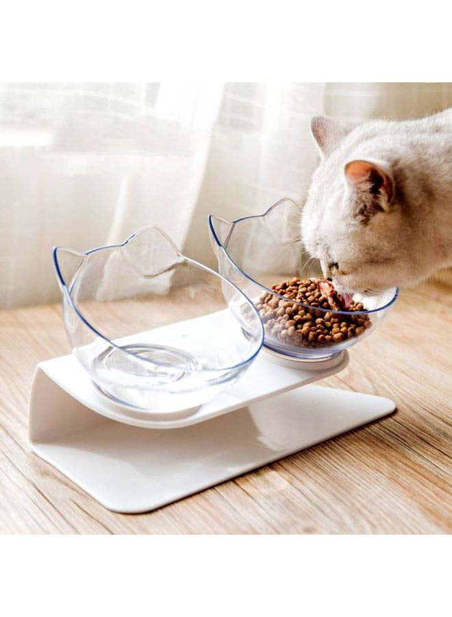 وعاء مزدوج للقطط شفاف 27.5x13.5x8سم - Image 2