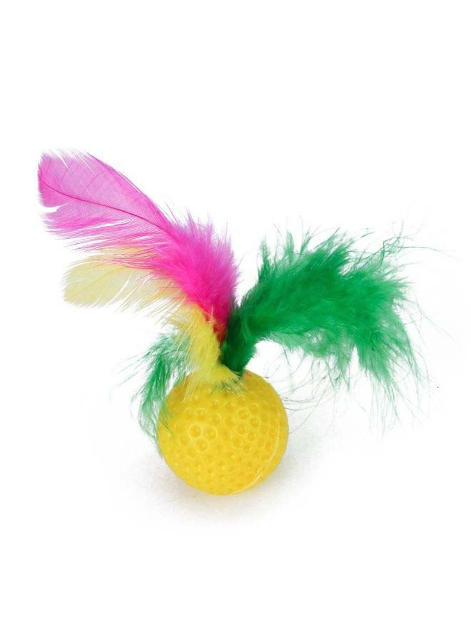 Generic 21-Piece Two-Way Tunnel Fish Interactive Feather Pusher Toy Green/Red/Pink 34x25x1cm  - Image 2