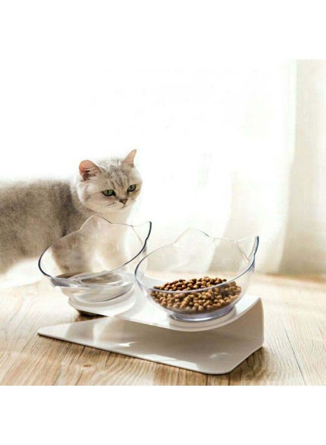 Diagonal Double Bowl Clear 30x15x15cm - Image 1