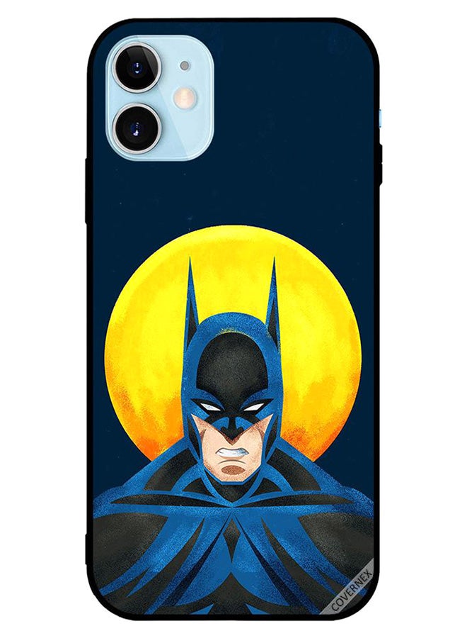 Covernex Apple iPhone 12 Protective Case Cover Printed Featuring Batman In Front Of Yellow Moon DESIGN_0902 - Image 1