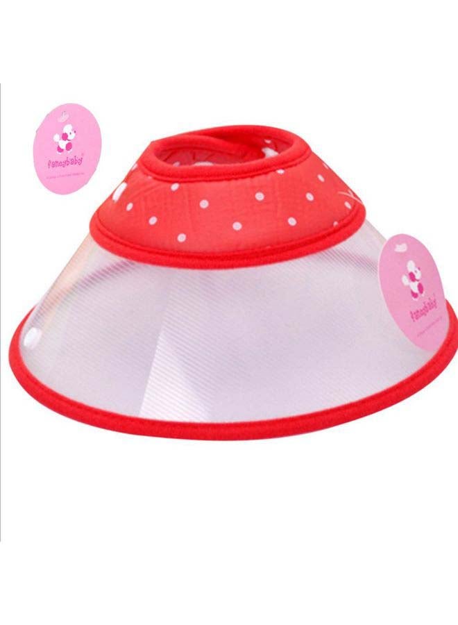 طوق واقِ بتصميم مخروطي أحمر / شفاف 21x27x13سم - Image 3