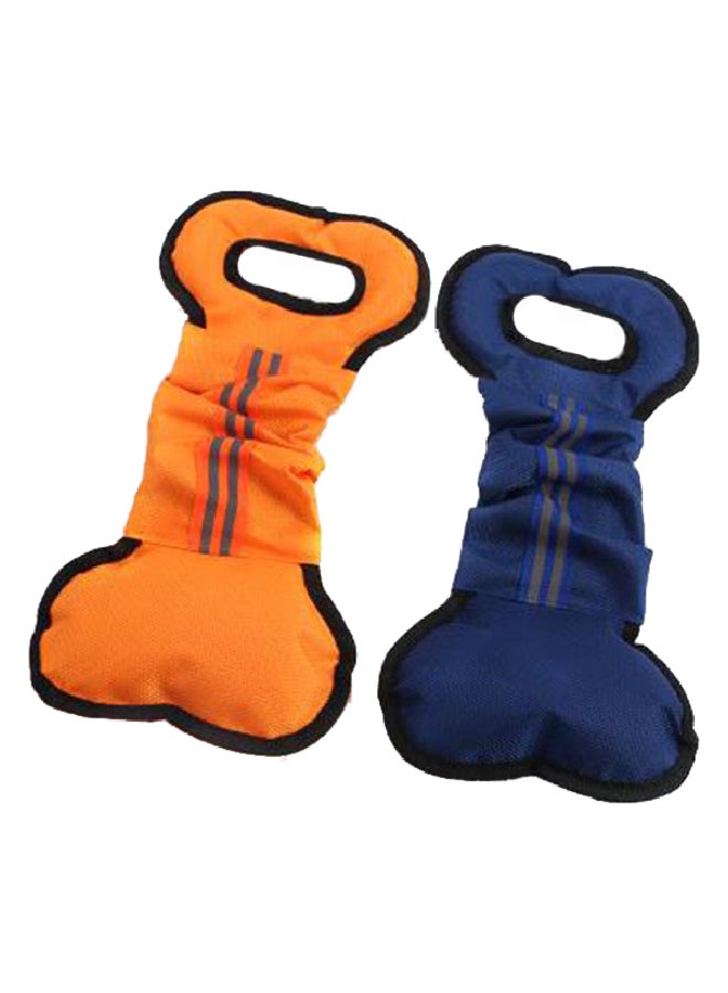 2-Piece Bone Shaped Dog Toy Blue/Orange