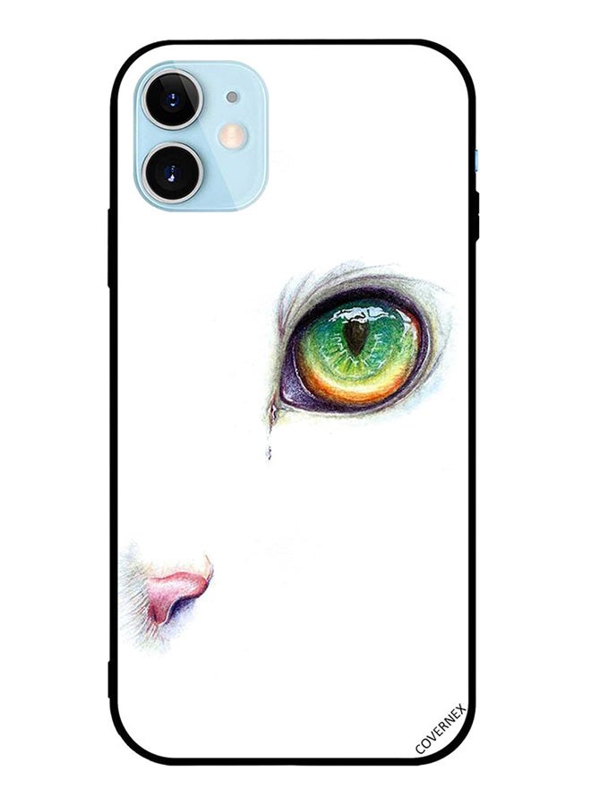Covernex Protective Case Cover For Apple iPhone 12 mini Green Eye Of White Cat - Image 1