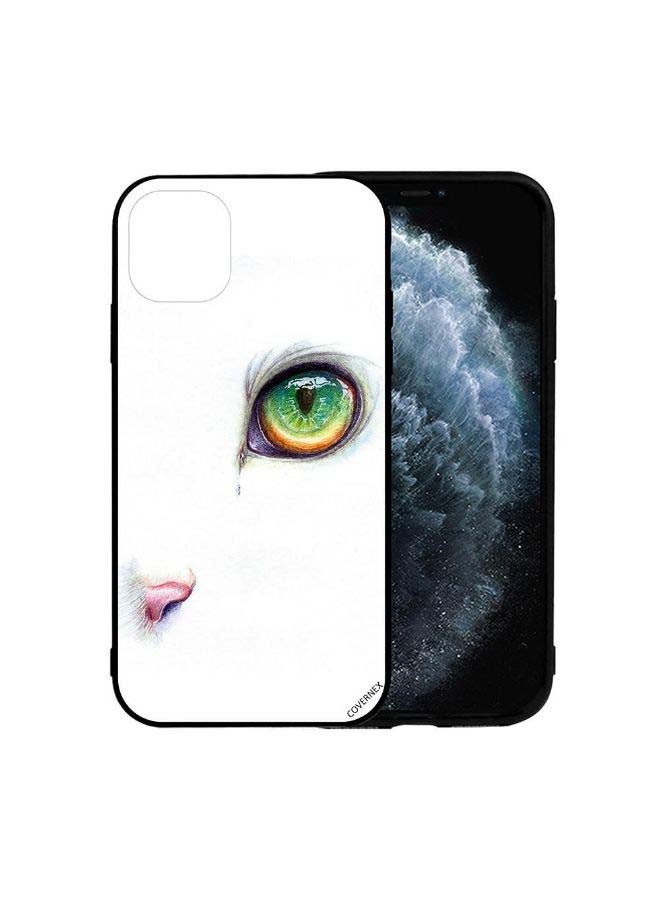 Covernex Protective Case Cover For Apple iPhone 12 mini Green Eye Of White Cat - Image 2