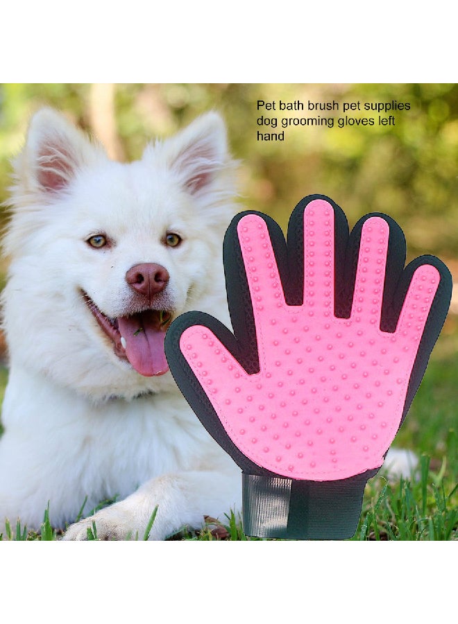 Silicone Fur Gloves Dog Bath Massage Brush Pink - Image 2