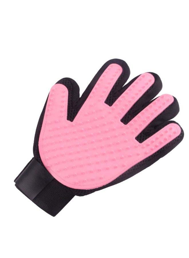 Silicone Fur Gloves Dog Bath Massage Brush Pink - Image 1