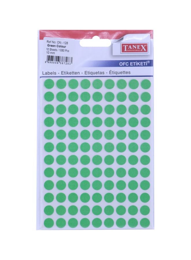 تانيكس ملصقات دائرية ذاتية اللصق من 1080 قطعة أخضر