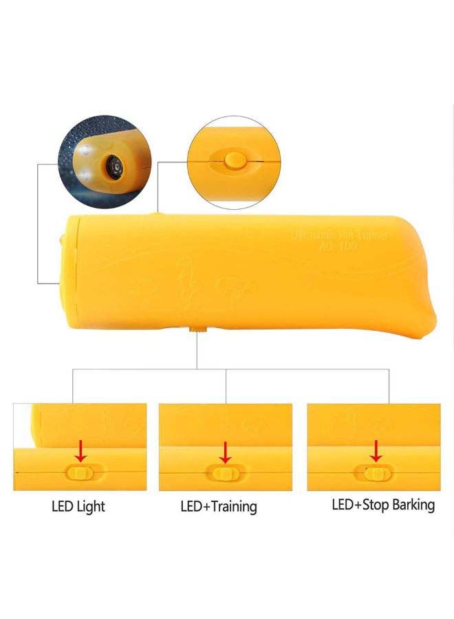 Generic Portable Ultrasonic Anti Bark Repeller Control Trainer Yellow 15x10x10cm - Image 1