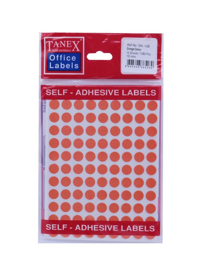 1080-Piece Round Self Adhesive Labels Orange - v1602493281/N41011566A_1