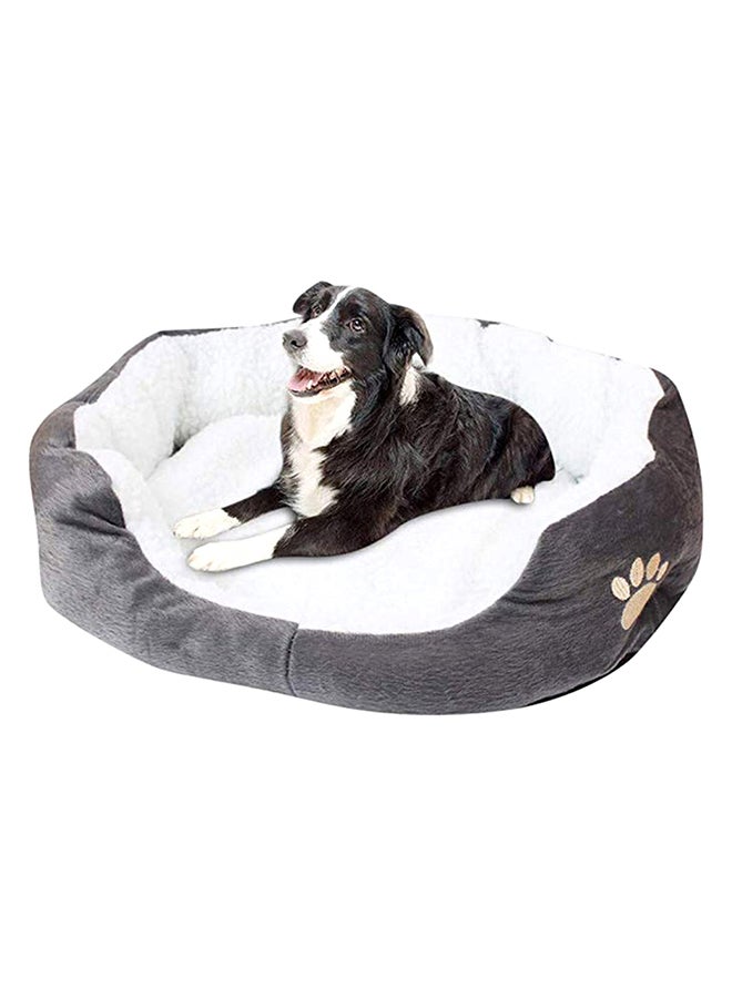 Round Oval Pet Bed Grey 28x28x4cm - Image 1