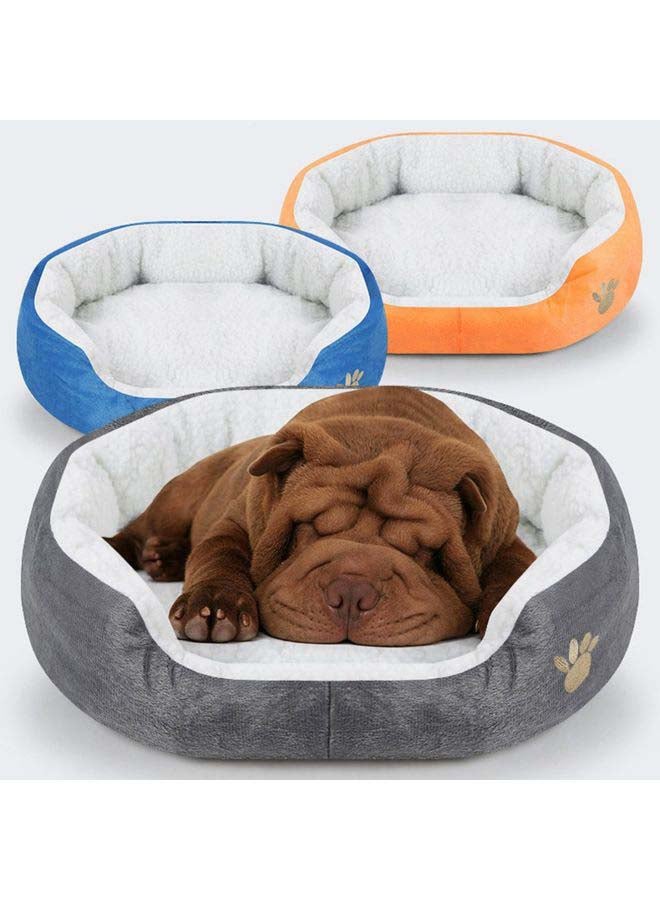 Round Oval Pet Bed Grey 28x28x4cm - Image 3