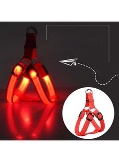 LED Pet Harness Vest Rope Dog Chest Leash Red 15x15x1cm - v1602493390/N40492631A_2